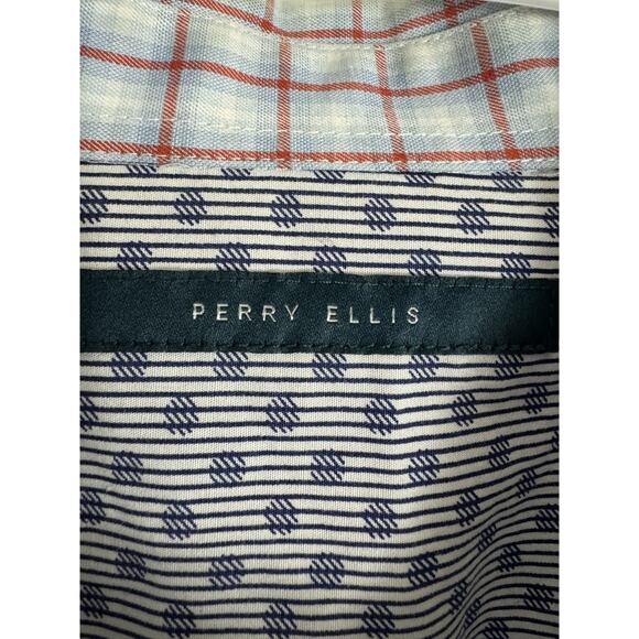 Perry Ellis Button Down Shirt Mens XXL Long Sleeve Plaid READ DESCRIPTION - Picture 4 of 10